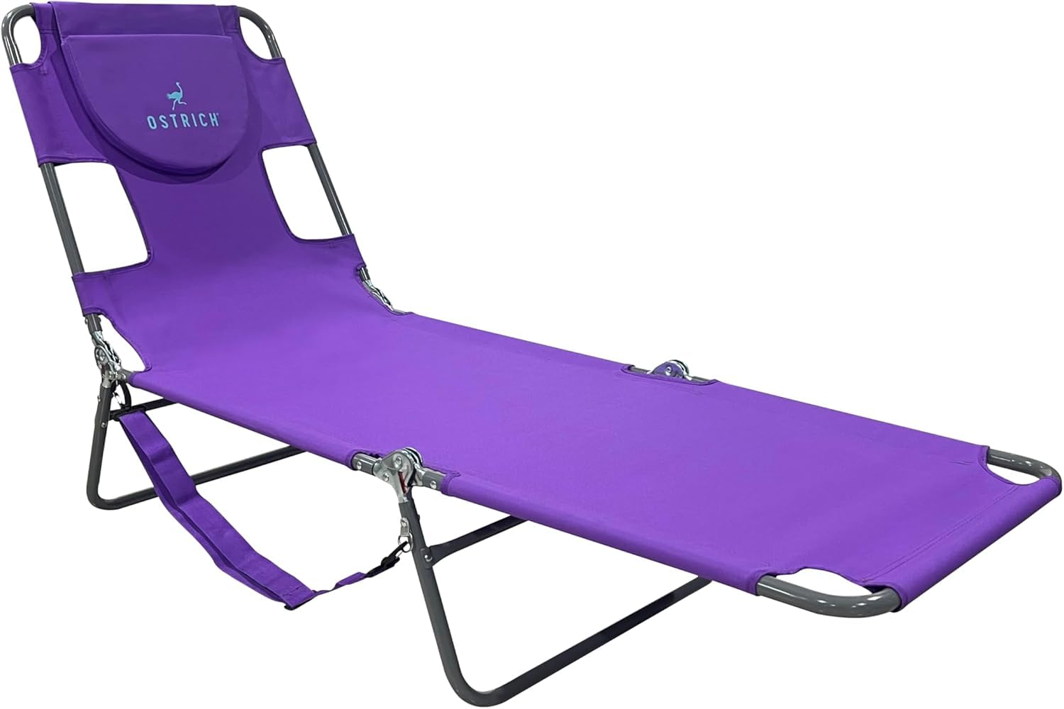 Ostrich the Original Chaise 72 x 22 Inch Lounge Portable Reclining Lounger, Outdoor Patio, Beach, Lawn, Camping, or Pool Tanning Chair, Red