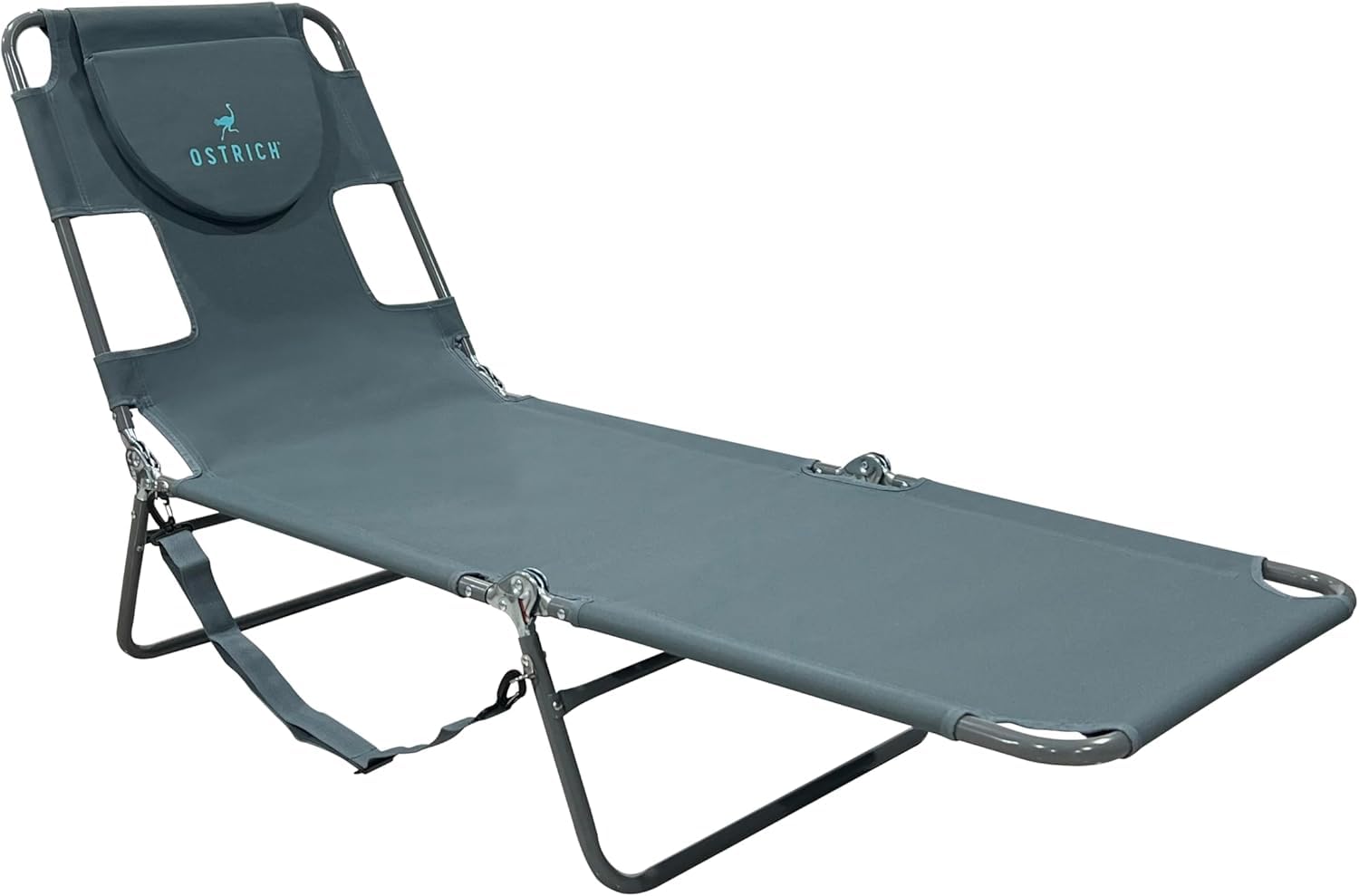 Ostrich the Original Chaise 72 x 22 Inch Lounge Portable Reclining Lounger, Outdoor Patio, Beach, Lawn, Camping, or Pool Tanning Chair, Red