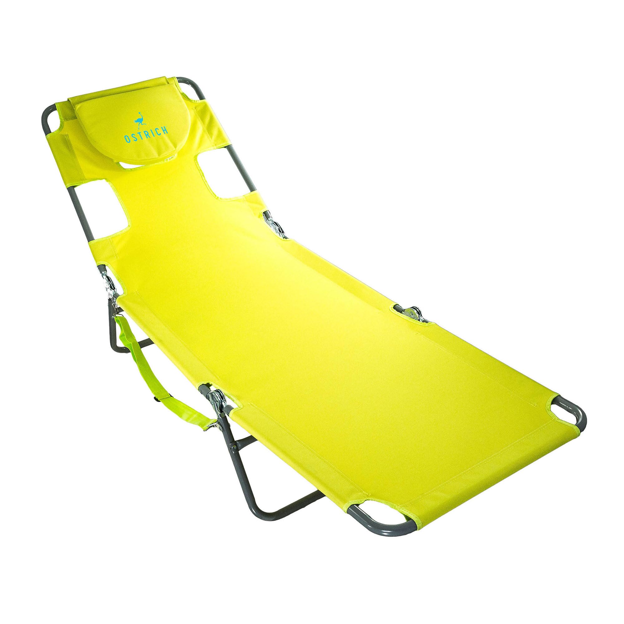 Ostrich the Original Chaise 72 x 22 Inch Lounge Portable Reclining Lounger, Outdoor Patio, Beach, Lawn, Camping, or Pool Tanning Chair, Red