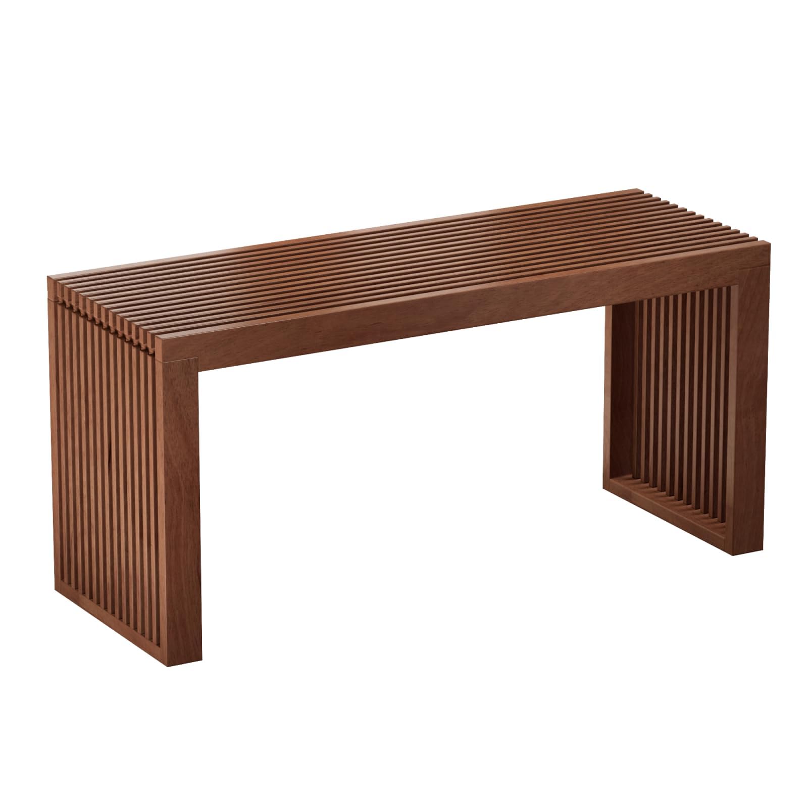 Bamboo Dining Bench Indoor Long Entryway Shoe Rack Benchs,Outdoor Modern Wood Benches 35 Inch Bamboo Bench for Living Room Hallway Bedroom Bathroom