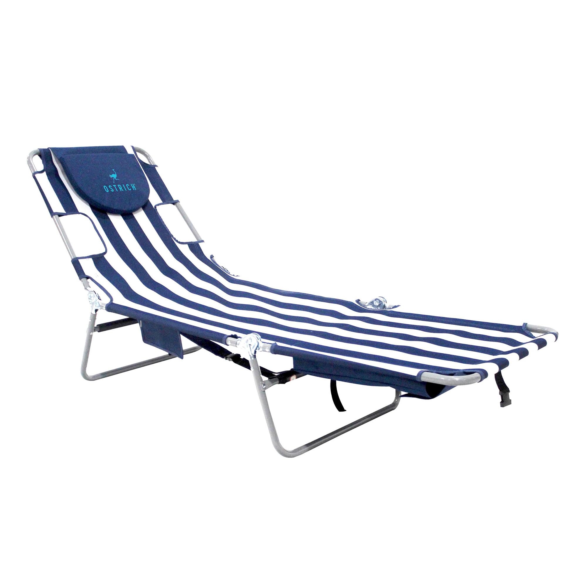 Ostrich the Original Chaise 72 x 22 Inch Lounge Portable Reclining Lounger, Outdoor Patio, Beach, Lawn, Camping, or Pool Tanning Chair, Red