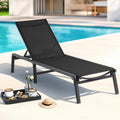 ONBRILL Aluminum Chaise Lounge Chair Outdoor, Foldable & Assembly Free Outdoor Lounge Chair with 5 Position Adjustable Backrest, Patio Pool Lounge Chairs for Outside Poolside Beach Lawn, 1PC, Khaki