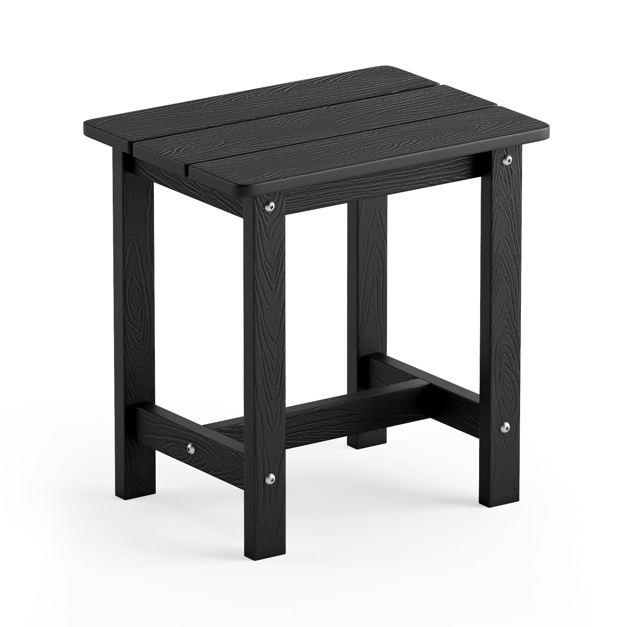 LUE BONA Outdoor Side Table Set of 2, HDPS Small Outdoor Table, Adirondack Side Table, Outside End Table for Patio, Porch, Deck, Pool, Weather Resistant/Easy Maintenance/Indoor or Outside Use, Black
