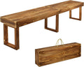 71" Outdoor Solid Wood Folding Bench,Portable Garden Long Narrow Foldable Bench,6Ft Indoor Outdoor Backless Wooden Noodle Benches for Picnic Party Camping Dining Seat,Bears 900 pounds Natural
