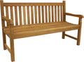 Sunnydaze 2-Person Outdoor Bench for Front Porch or Park - Wooden Teak Patio Garden Bench with Backrest - 675 lb Weight Capacity - 60"