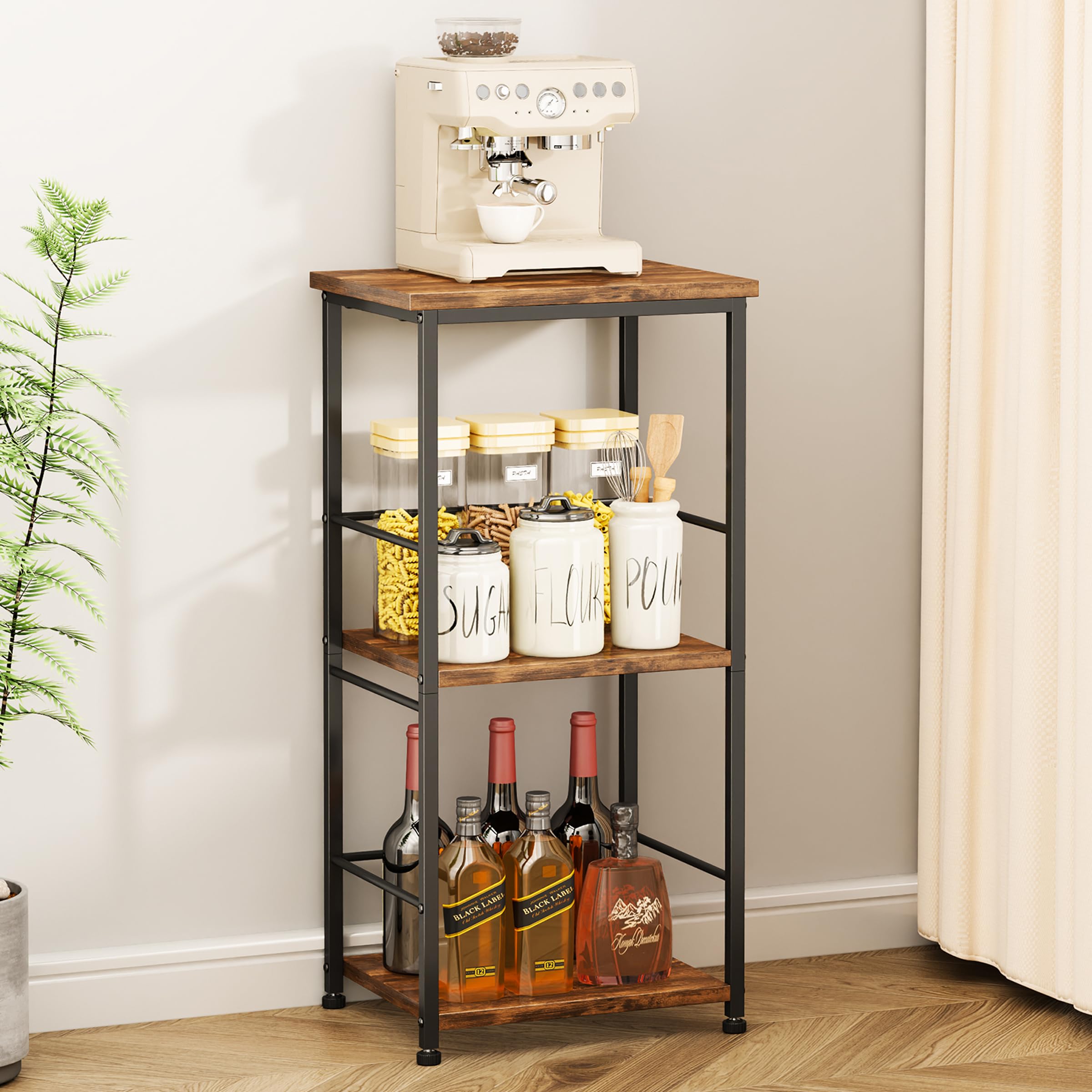 SWTYMIKI Coffee Bar Cabinet for Home - Farmhouse Coffee Stand Station Multi-Purpose Buffet Sideboard Cabinet with Drawers - Kitchen Bar Table for Living Room, Corner, Small Space, Espresso